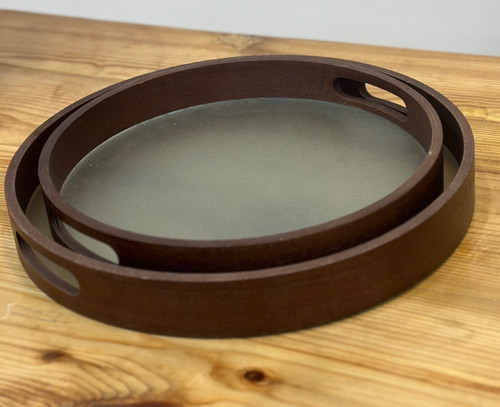 سینی چوبی کف شیشه ای