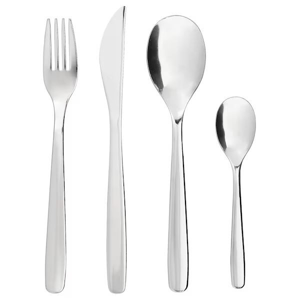 سرویس قاشق چنگال ایکیا 4 نفره 16 تیکه مدل MOPSIG